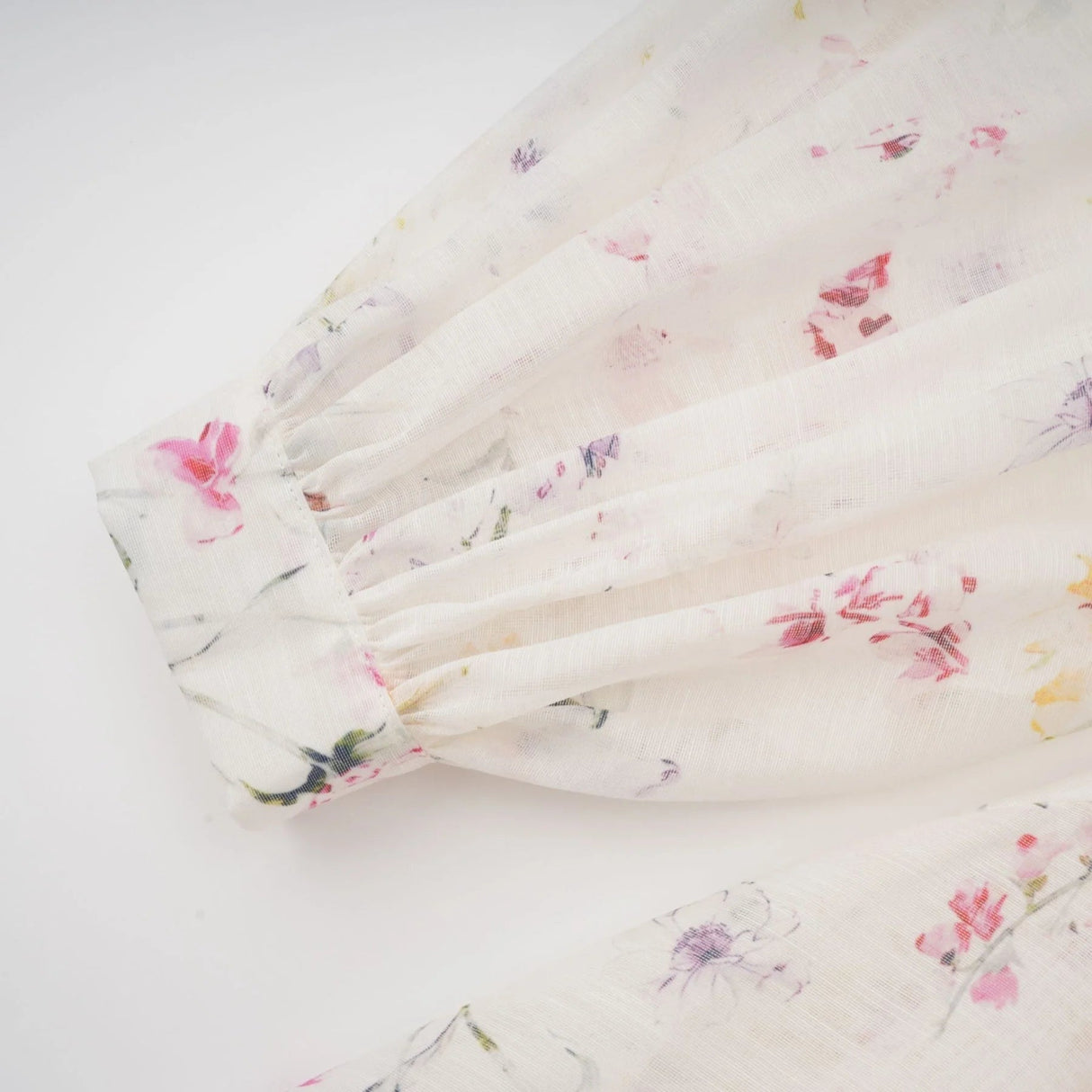 Federica Midi Dress White Floral Print Calf Length Button Fastening