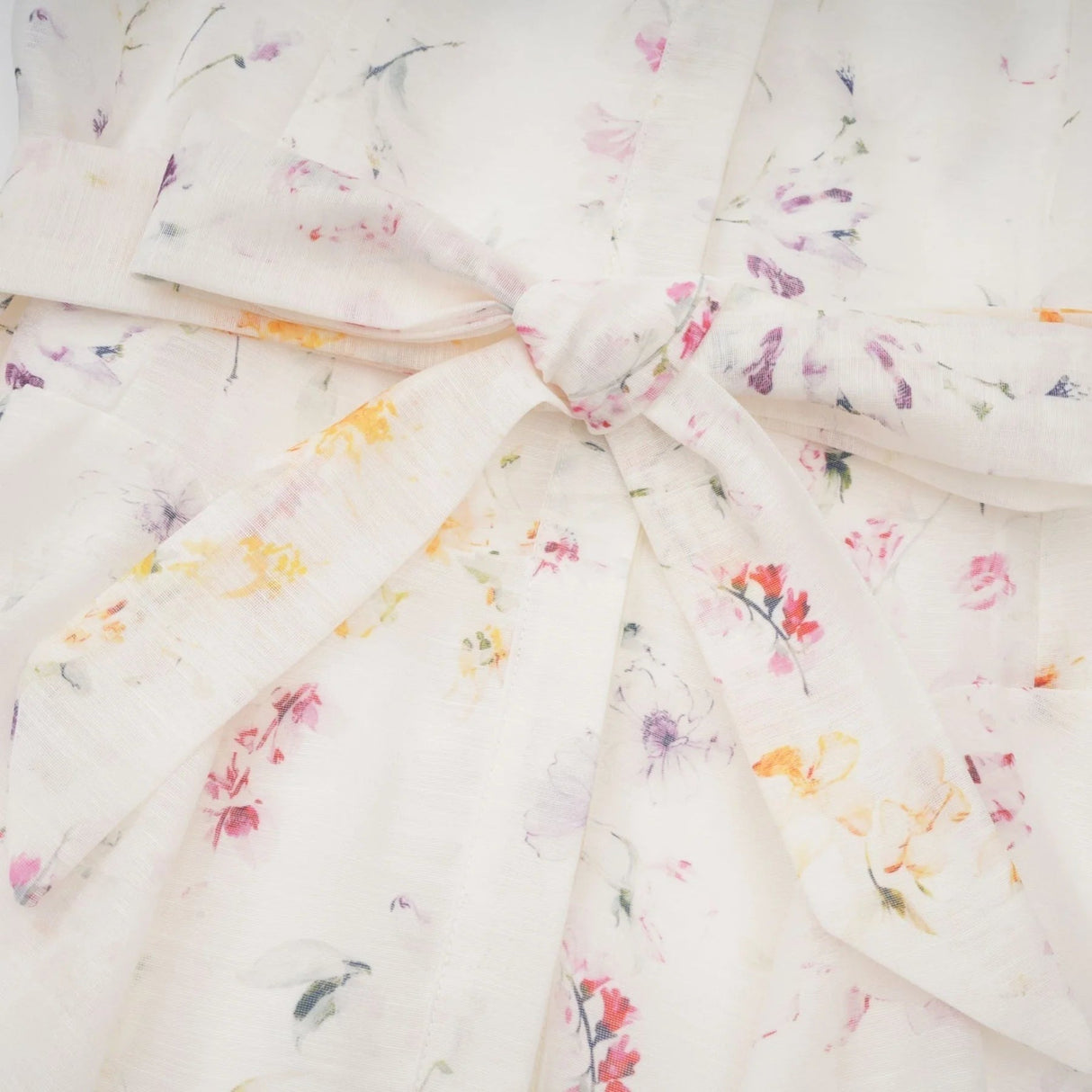 Federica Midi Dress White Floral Print Calf Length Button Fastening