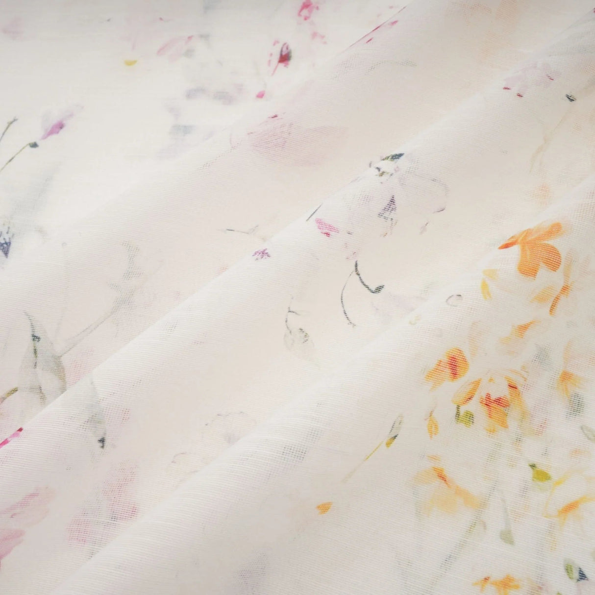 Federica Midi Dress White Floral Print Calf Length Button Fastening