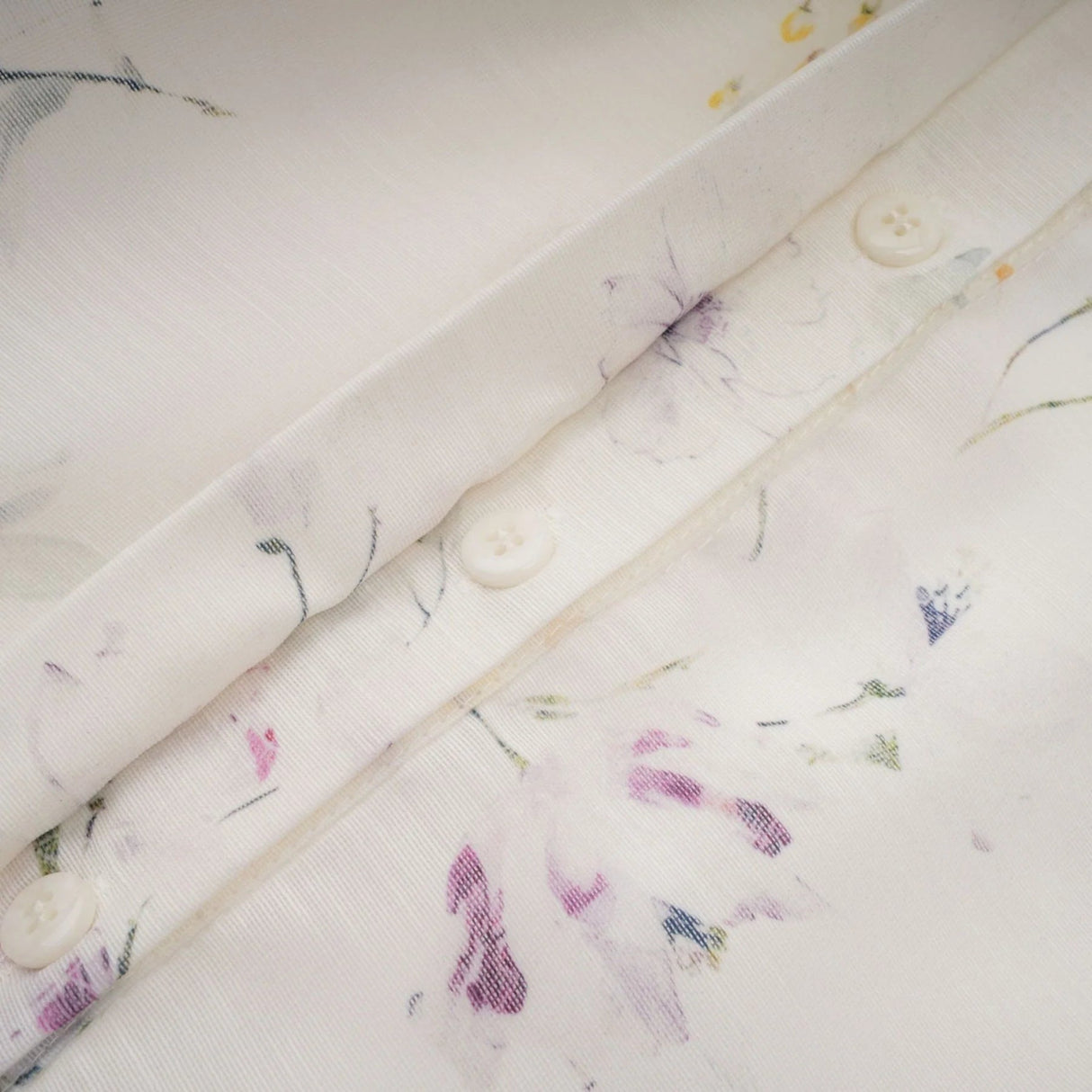 Federica Midi Dress White Floral Print Calf Length Button Fastening