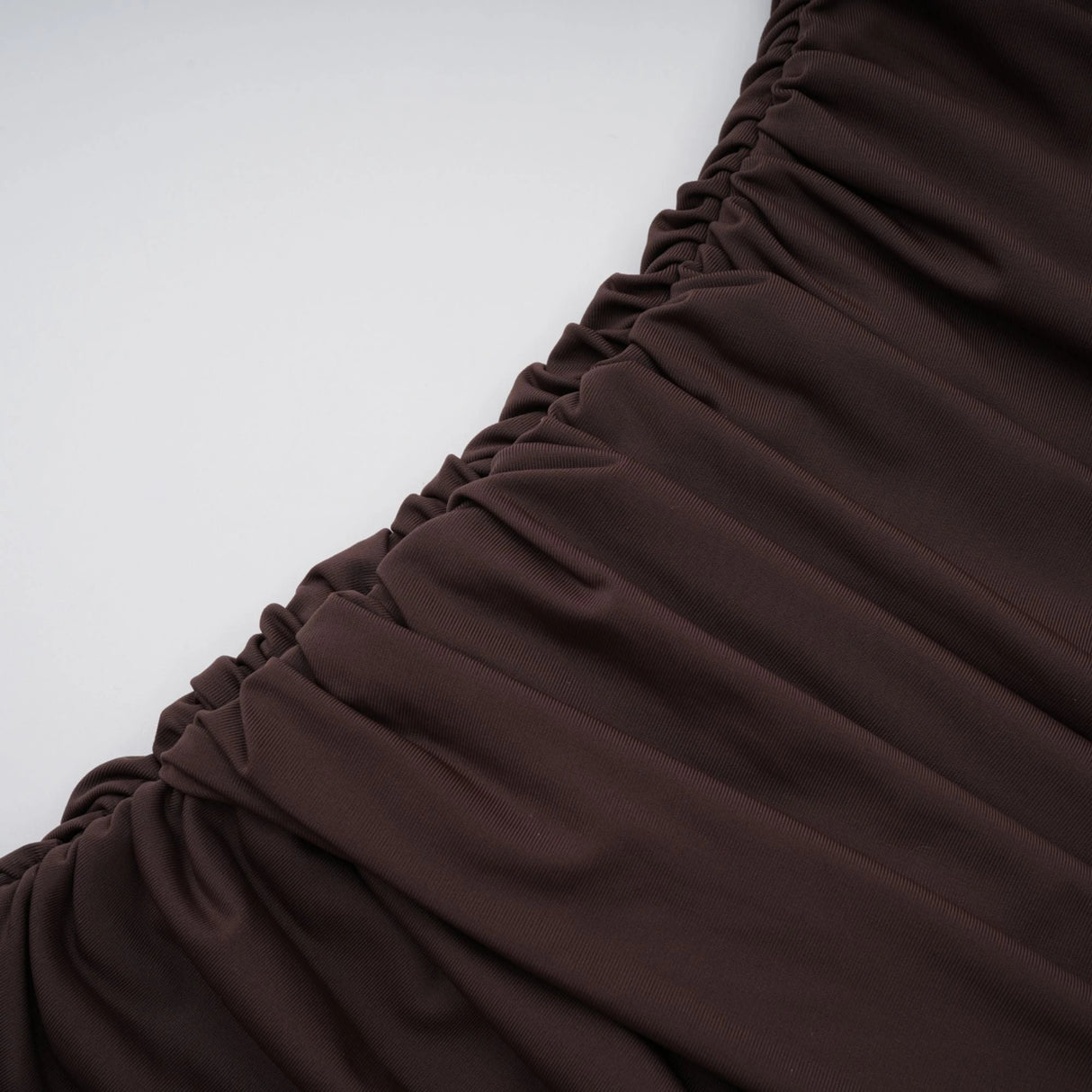 Fée Brown Asymmetrical Ruched Mini Dress