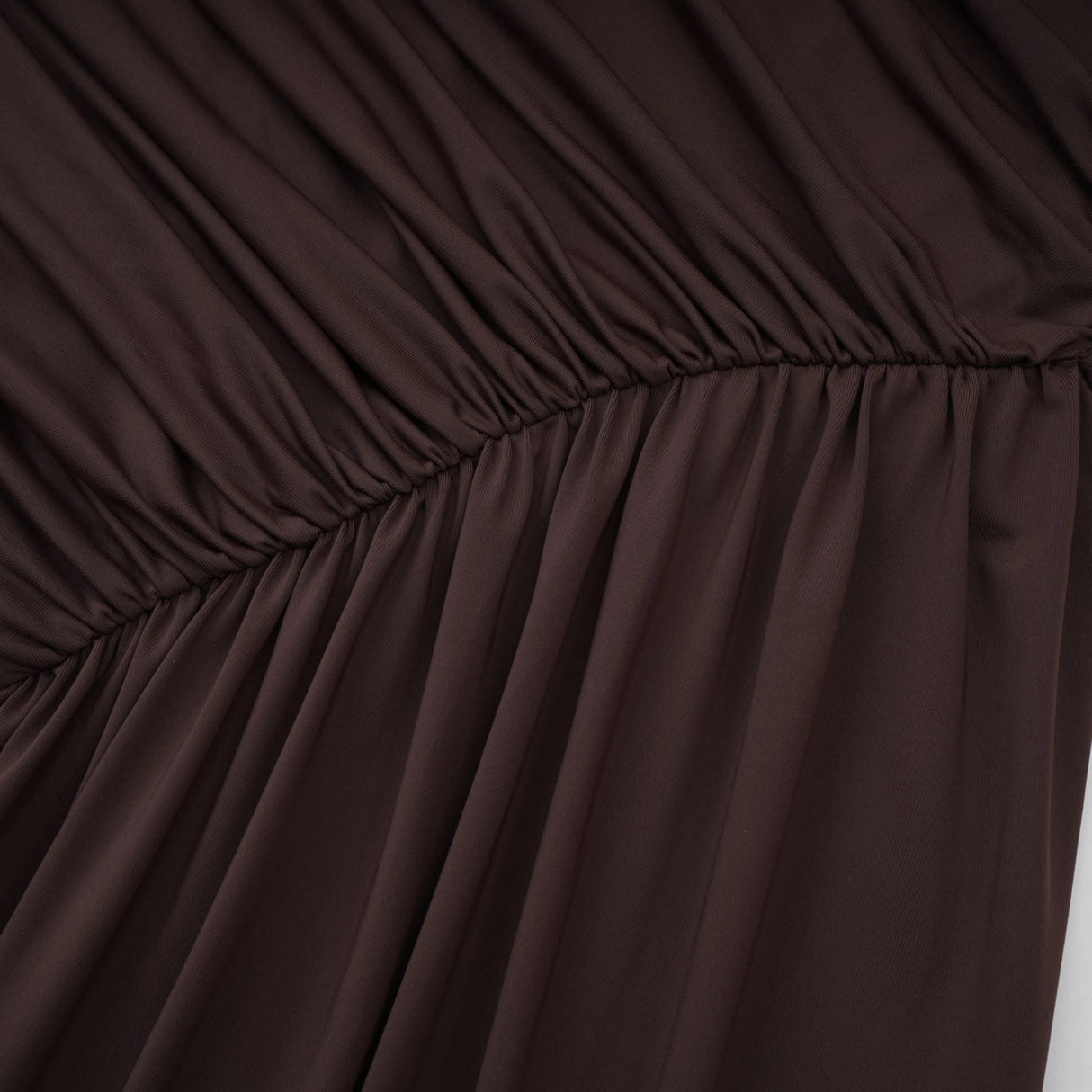 Fée Brown Asymmetrical Ruched Mini Dress