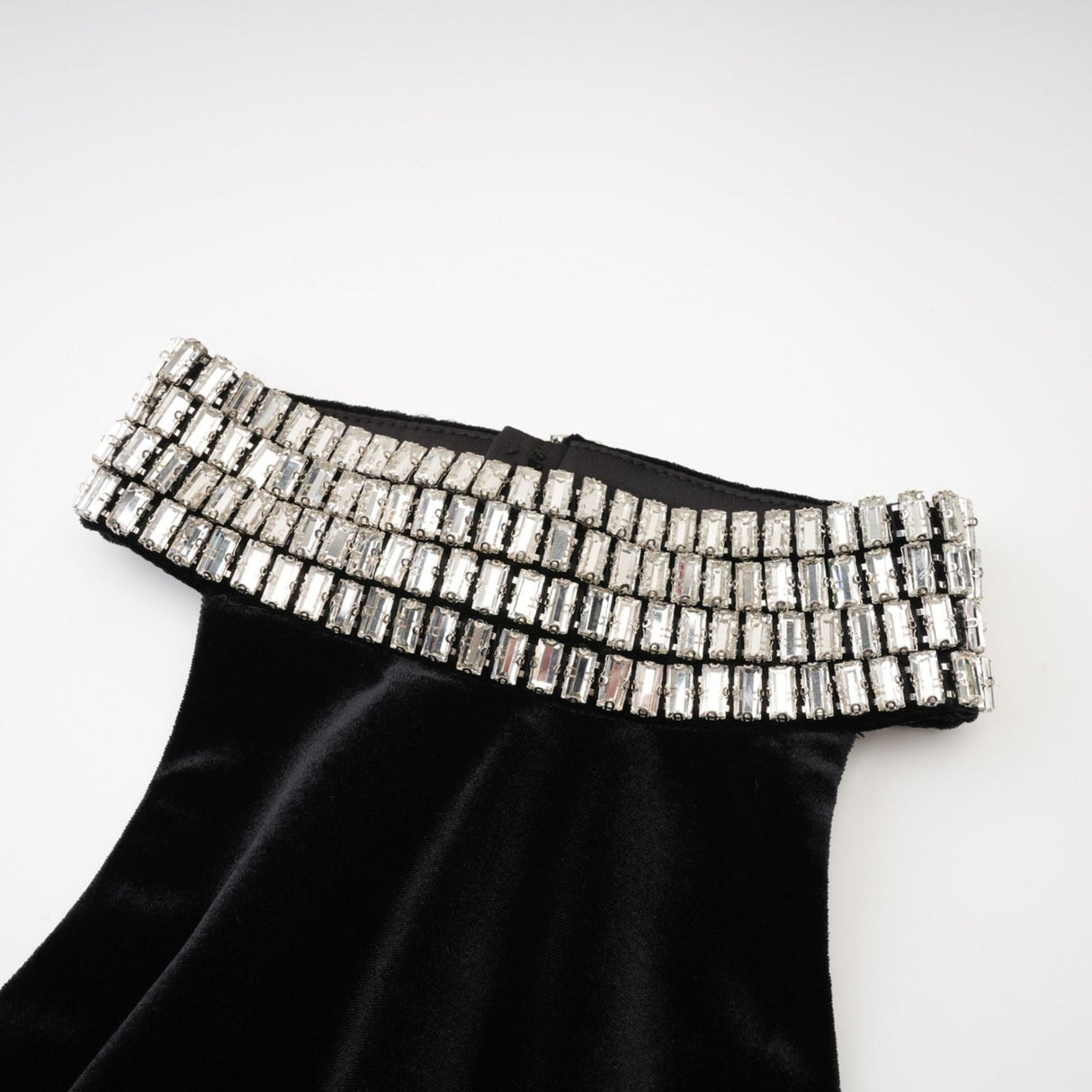 Felicita Sleeveless Roll Neck Dress – Crystal Embellished – Side Slit – Ankle Length – Elegant Fit