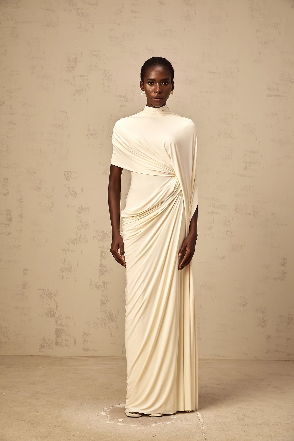 Fenella Asymmetrical Draped Cape Dress Matching Set