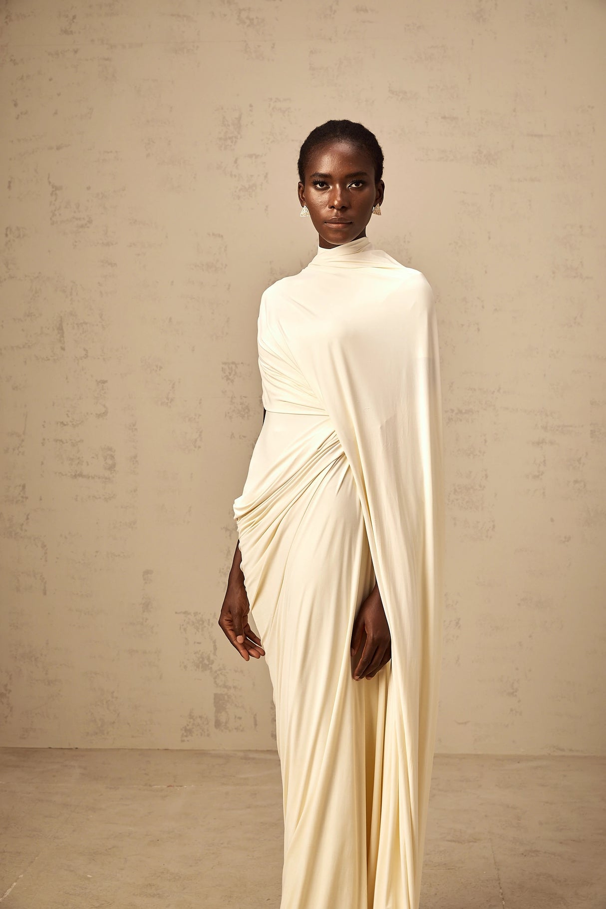 Fenella Asymmetrical Draped Cape Dress Matching Set