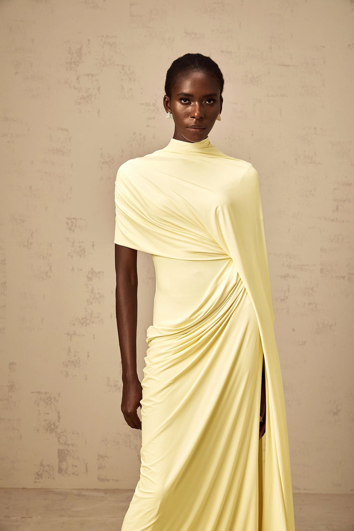 Fenella Asymmetrical Draped Cape Dress Matching Set