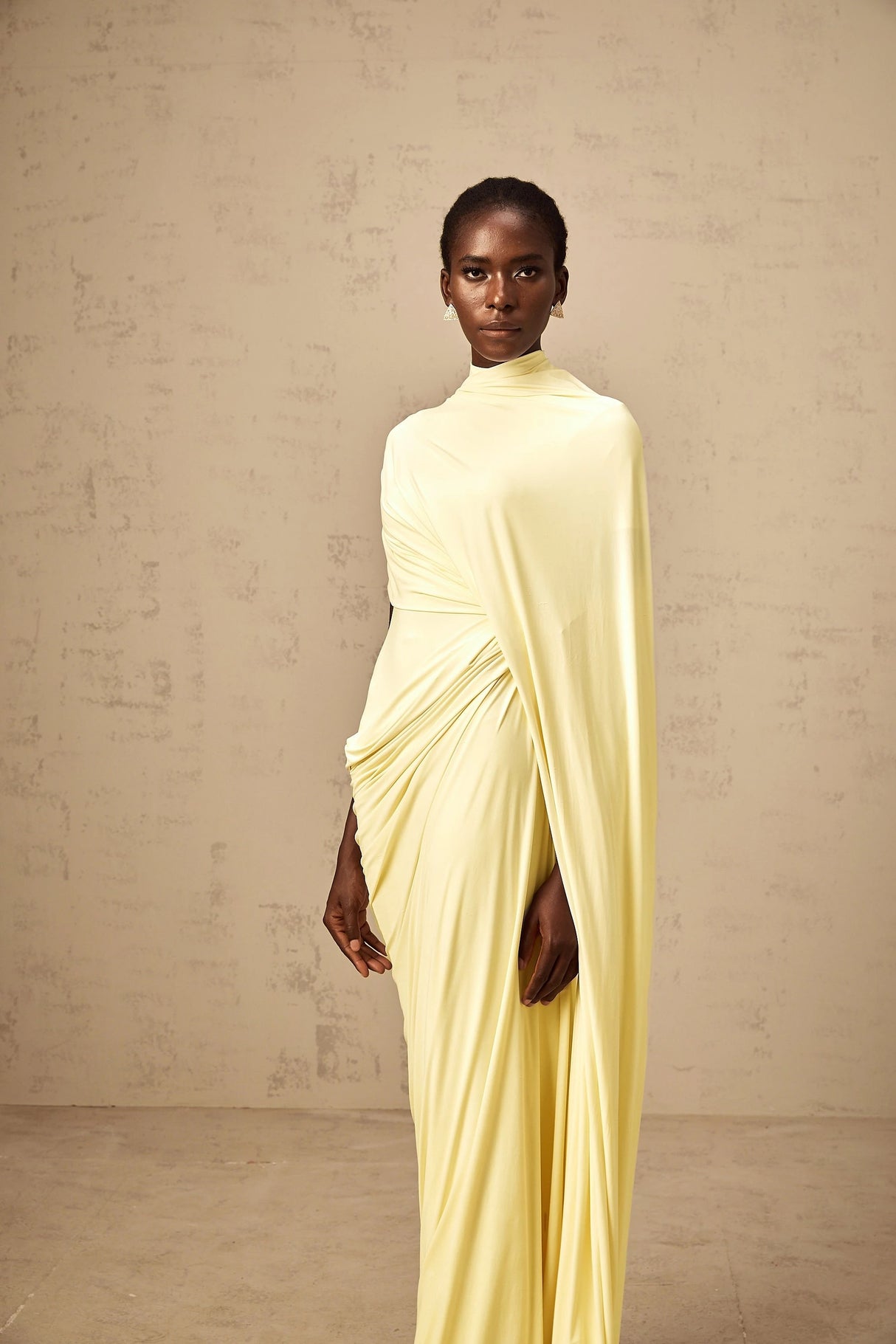 Fenella Asymmetrical Draped Cape Dress Matching Set
