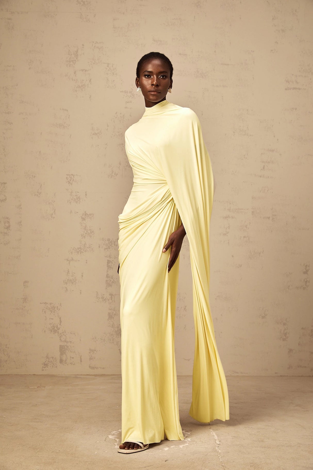Fenella Asymmetrical Draped Cape Dress Matching Set