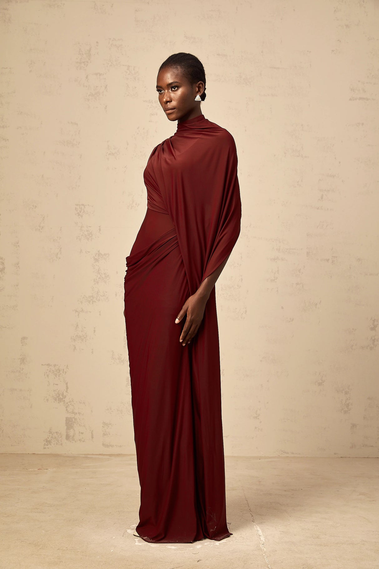 Fenella Asymmetrical Draped Cape Dress Matching Set