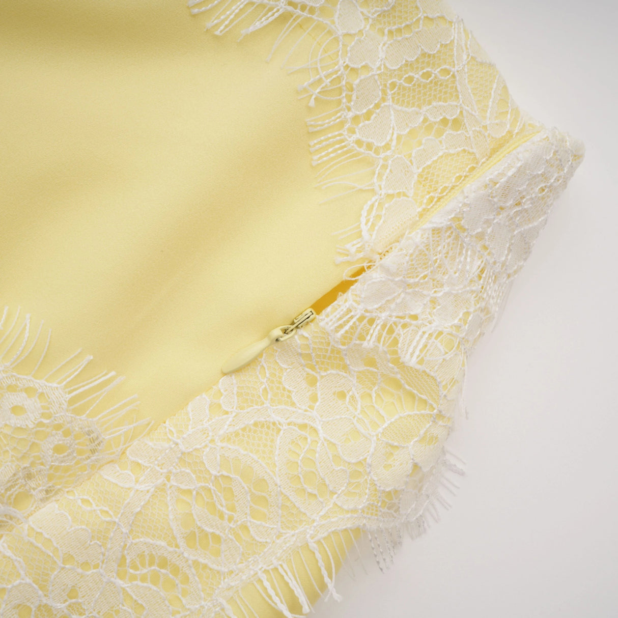 Fiamma Yellow Gathered Lace Panel Maxi Dress