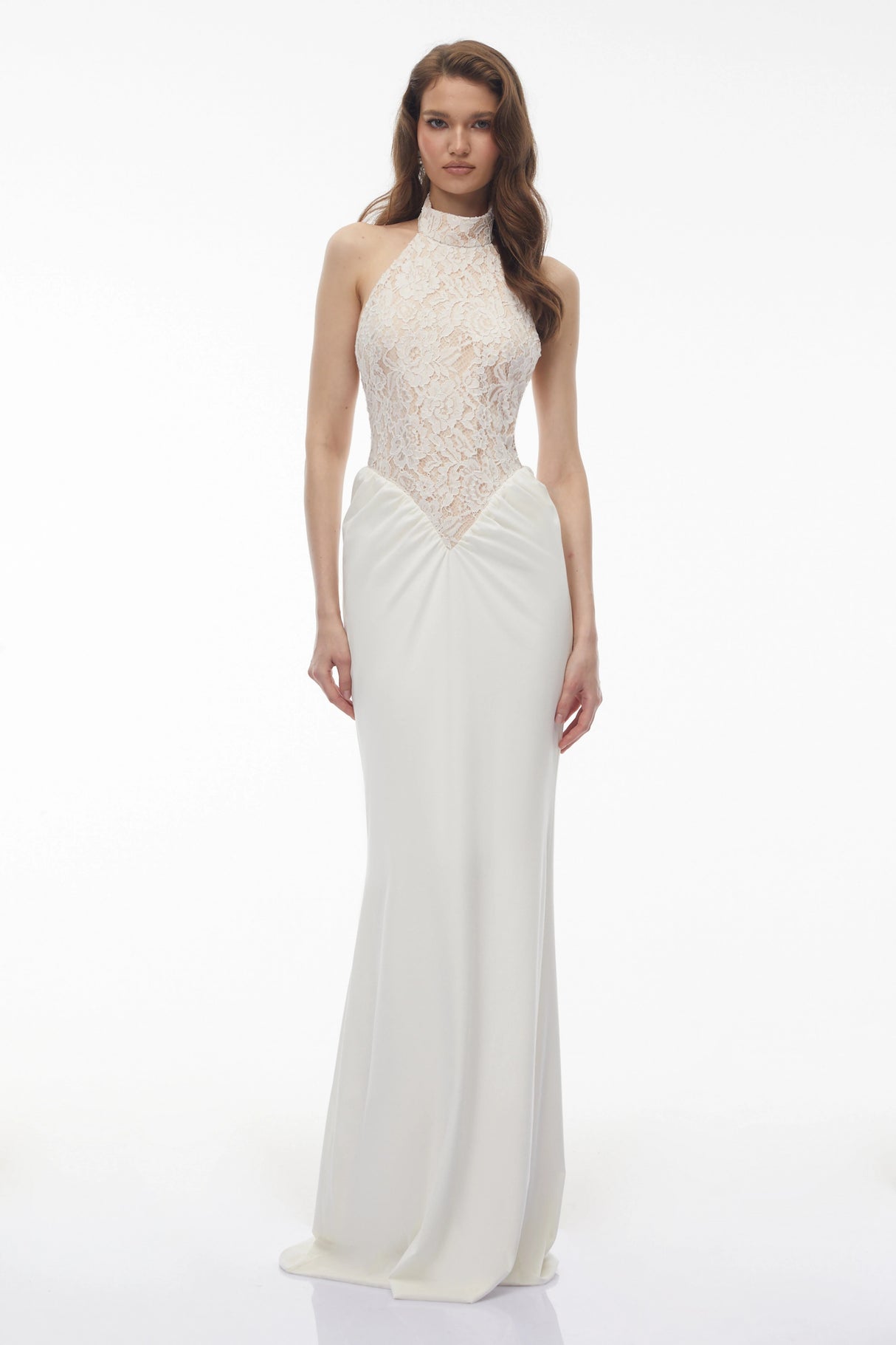 Filomena White Floral Lace Maxi Dress