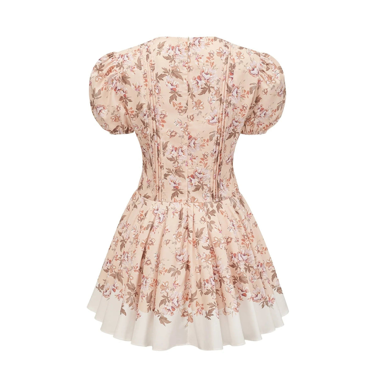 Fiona Mini Dress Yellow Floral Print Pleated