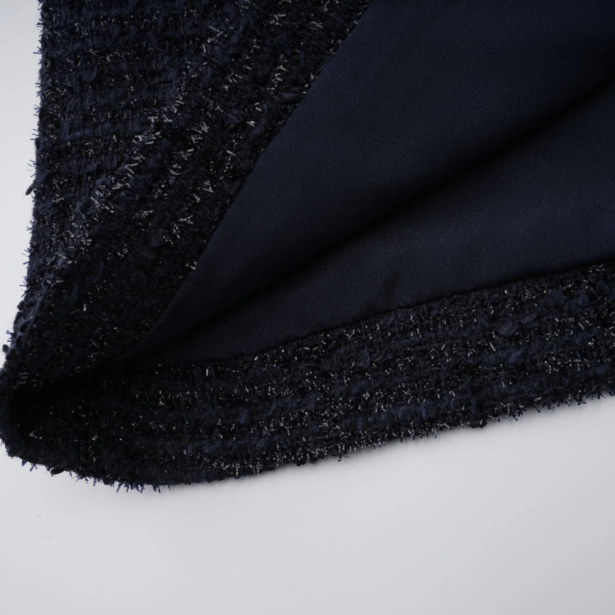 Fiona Navy Blue Embellished Tweed Mini Dress