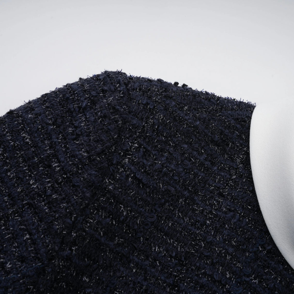Fiona Navy Blue Embellished Tweed Mini Dress