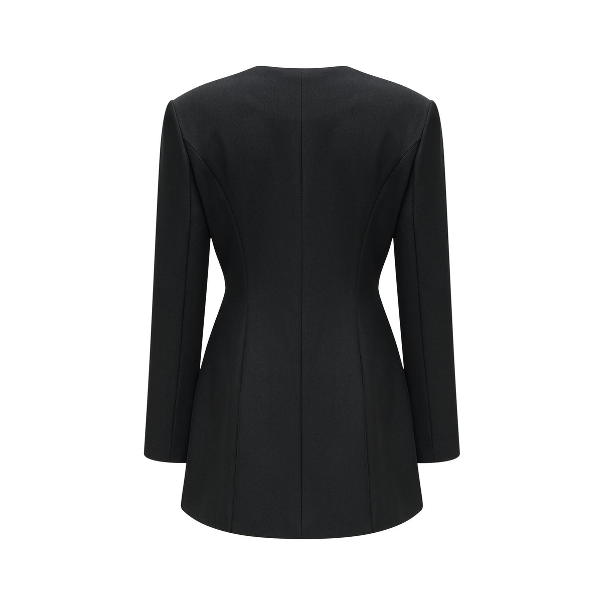 Fionnghuala Mini Dress - Button Detail Front - Long Sleeves - Square Neckline - Snap Button Closure