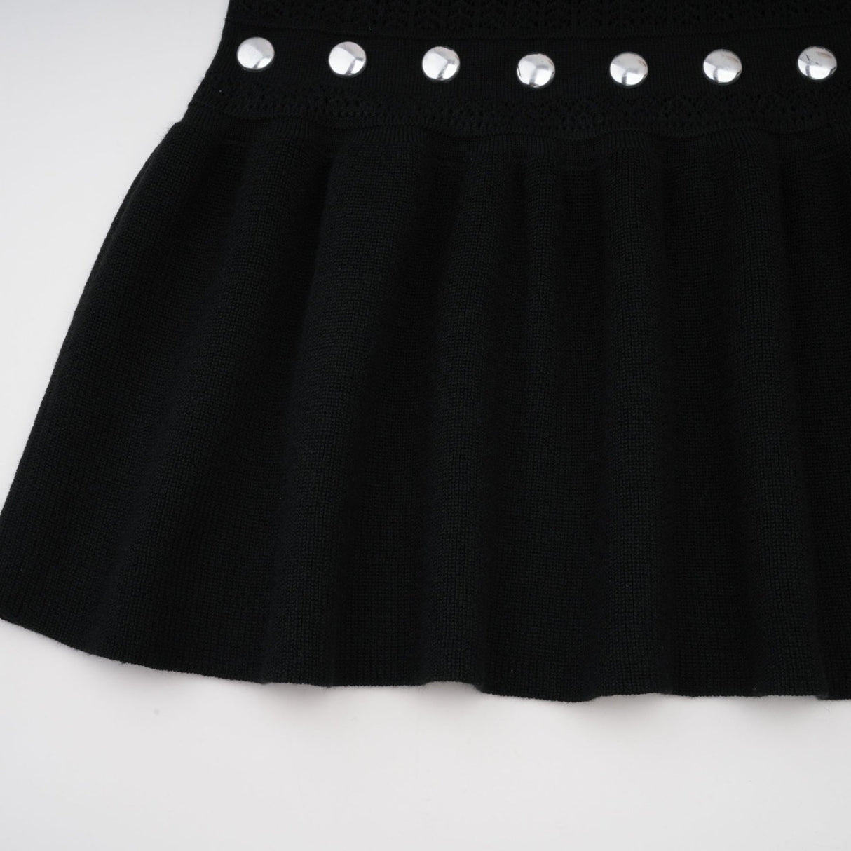 Fiorella Maxi Dress - Crochet Knit - Stud Embellishments - Ruffled Hem - Stretch Design