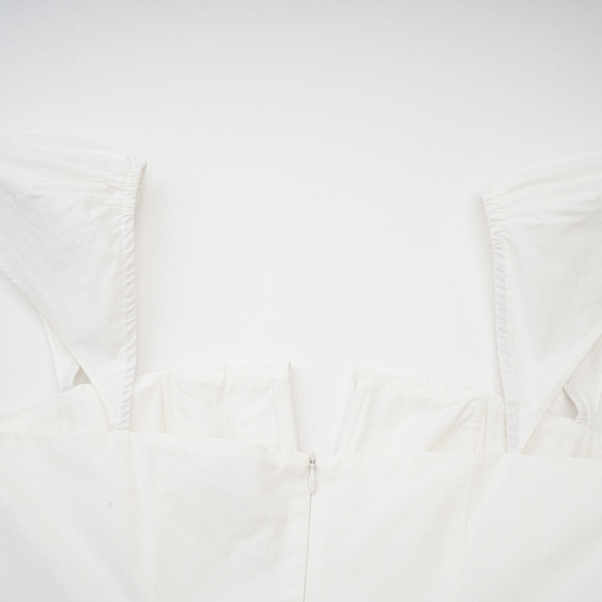 Fiorella Mini Dress - Folded Split Neck - Boned Bodice - Flared Skirt - Decorative Buttons - Rear Zip Fastening