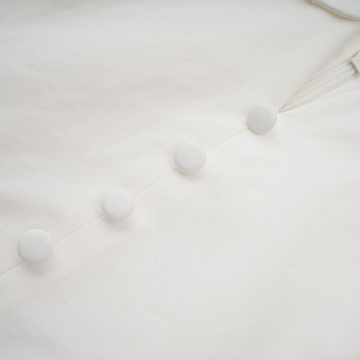 Fiorella Mini Dress - Folded Split Neck - Boned Bodice - Flared Skirt - Decorative Buttons - Rear Zip Fastening