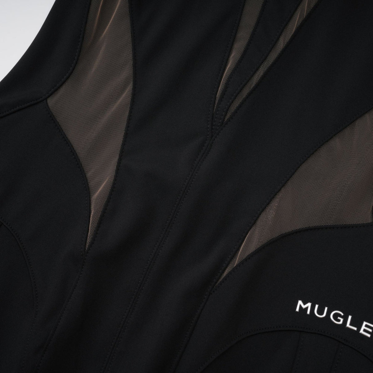 Fiorenza Mini Dress - Long Sleeve - Stretch Design - Mesh Panelling - Rear Zip Fastening