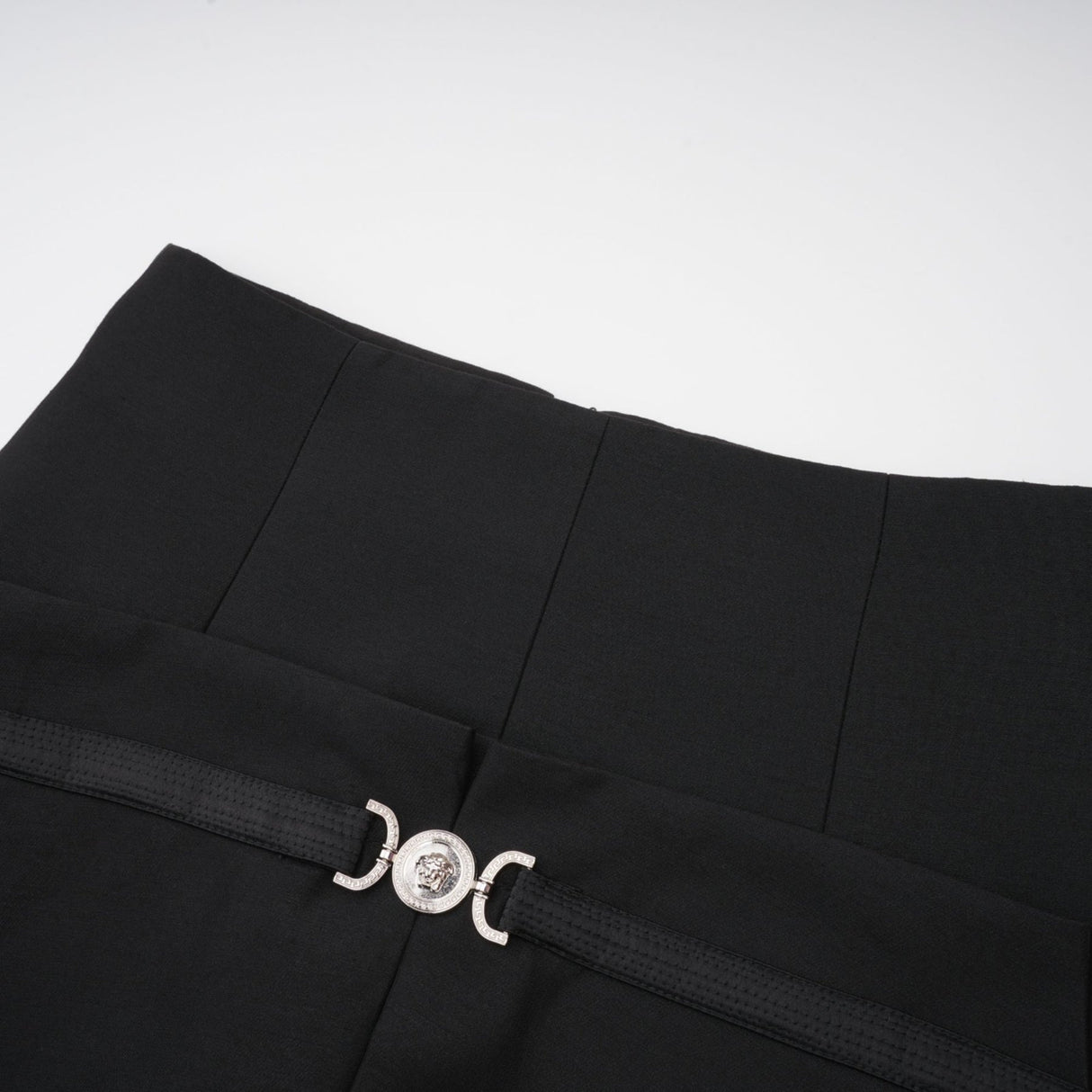 Fiorenza Skirt & Top Set - Sleeveless Off - The - Shoulder Design - Medusas Head Motif - High - Waisted Box - Pleat Skirt - Rear Zip Fastening