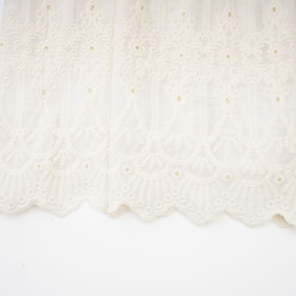 Fiorina Midi Dress - Faux - Pearl Embellishment - Cut - Out Design - Lace Trim - Flounce Hem - A - Line Fit