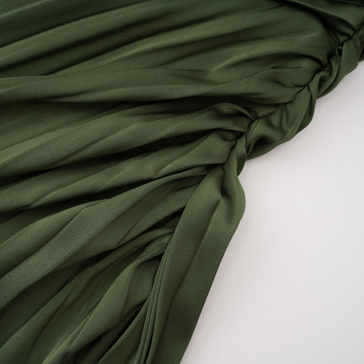 Firoozeh Emerald Green One Shoulder Pleated Maxi Dress