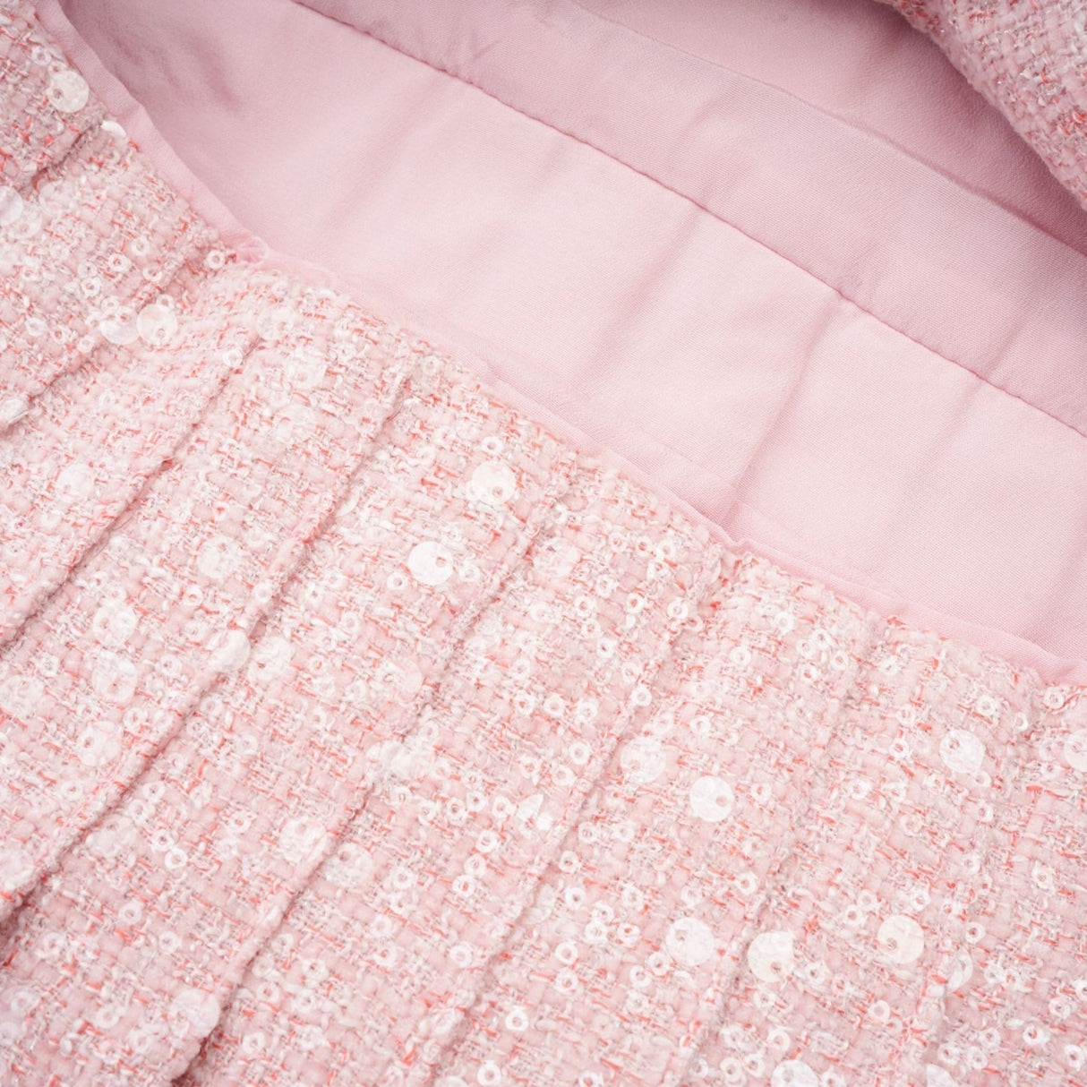 Flaminia Mini Dress - Lapels - Sleeveless - Pleated Design - Sequin Embellishment