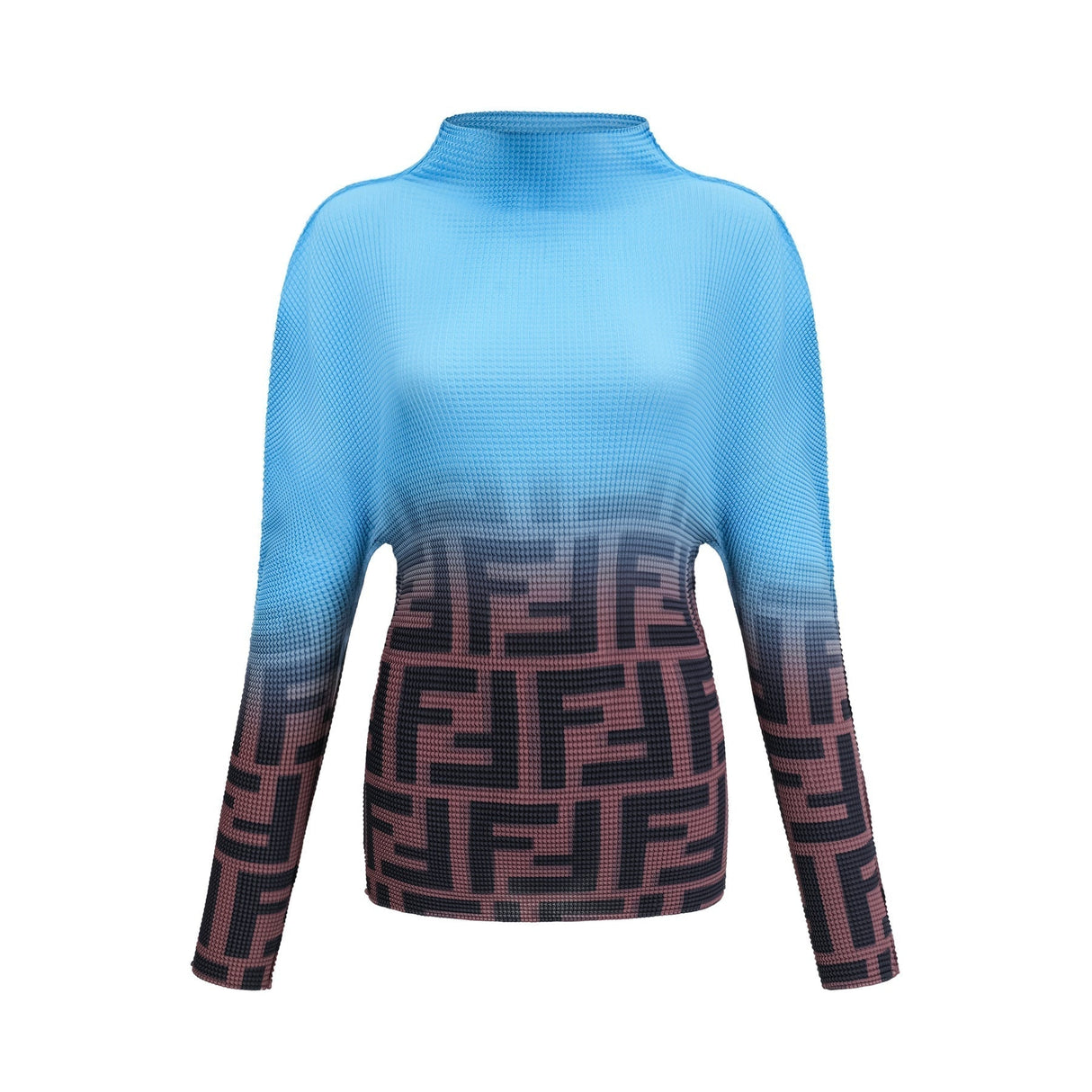 Flavia Skirt & Top Set - Round Neck - Long Sleeve Pleated Design - High Waisted