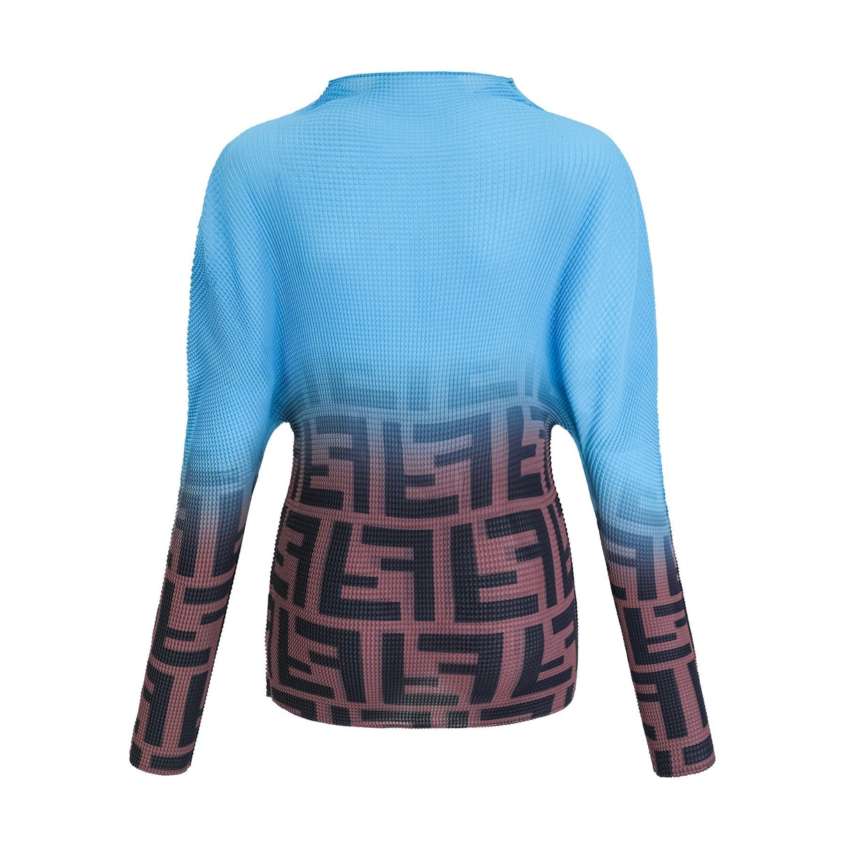 Flavia Skirt & Top Set - Round Neck - Long Sleeve Pleated Design - High Waisted