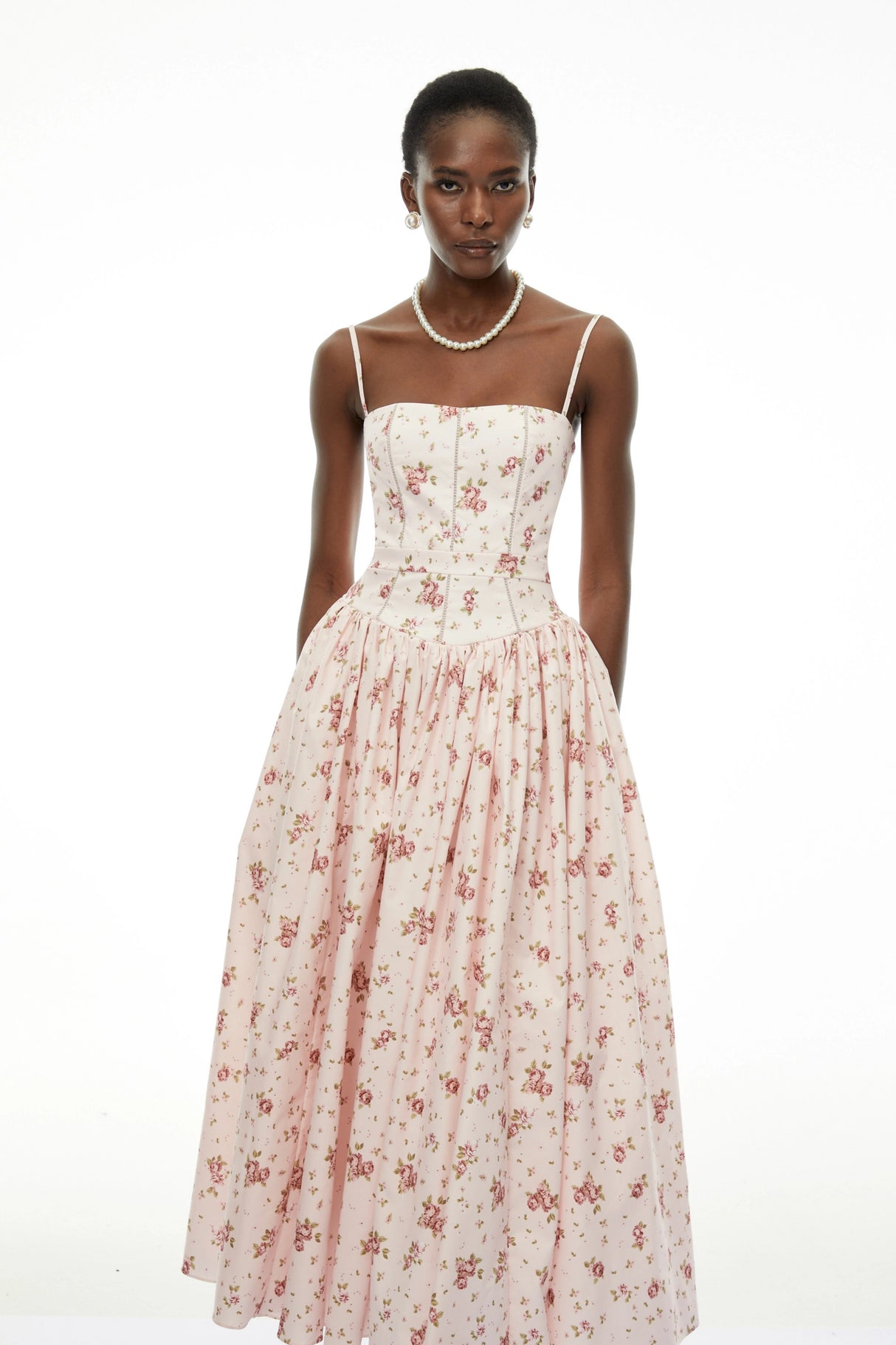 Fleur Pink Floral Print Maxi Dress