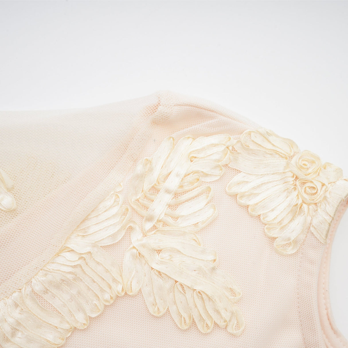 Franca Dress – Long Sleeves – Floral Embroidery – Mesh Detailing