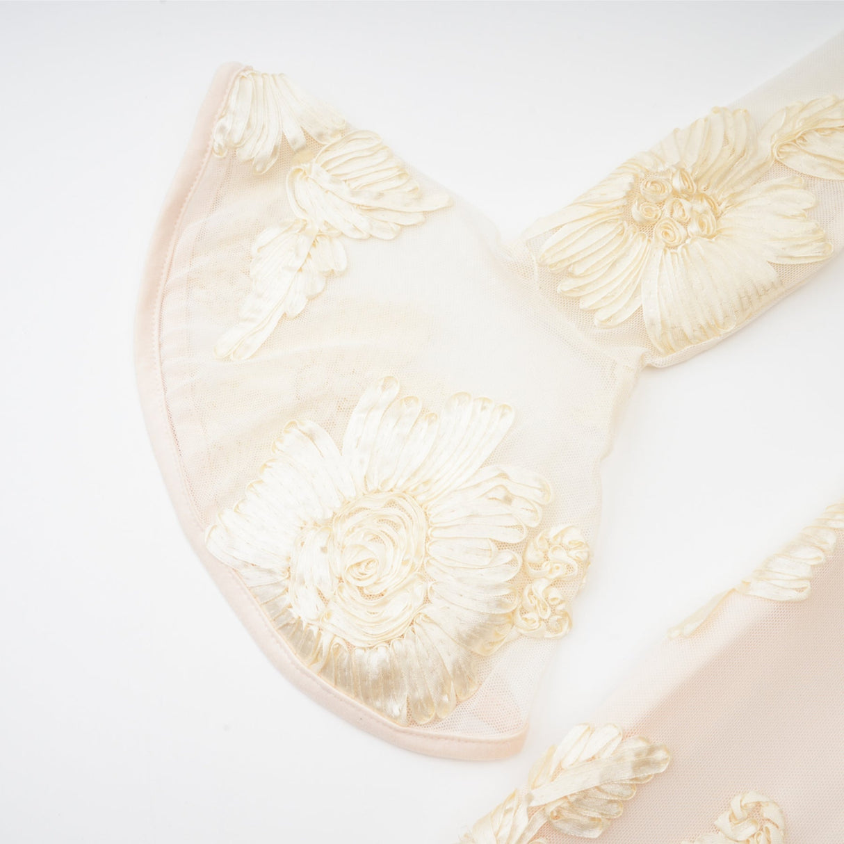 Franca Dress – Long Sleeves – Floral Embroidery – Mesh Detailing