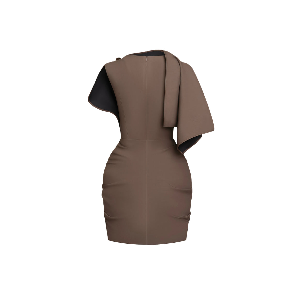 Francesca Brown Asymmetrical Gathered Mini Dress