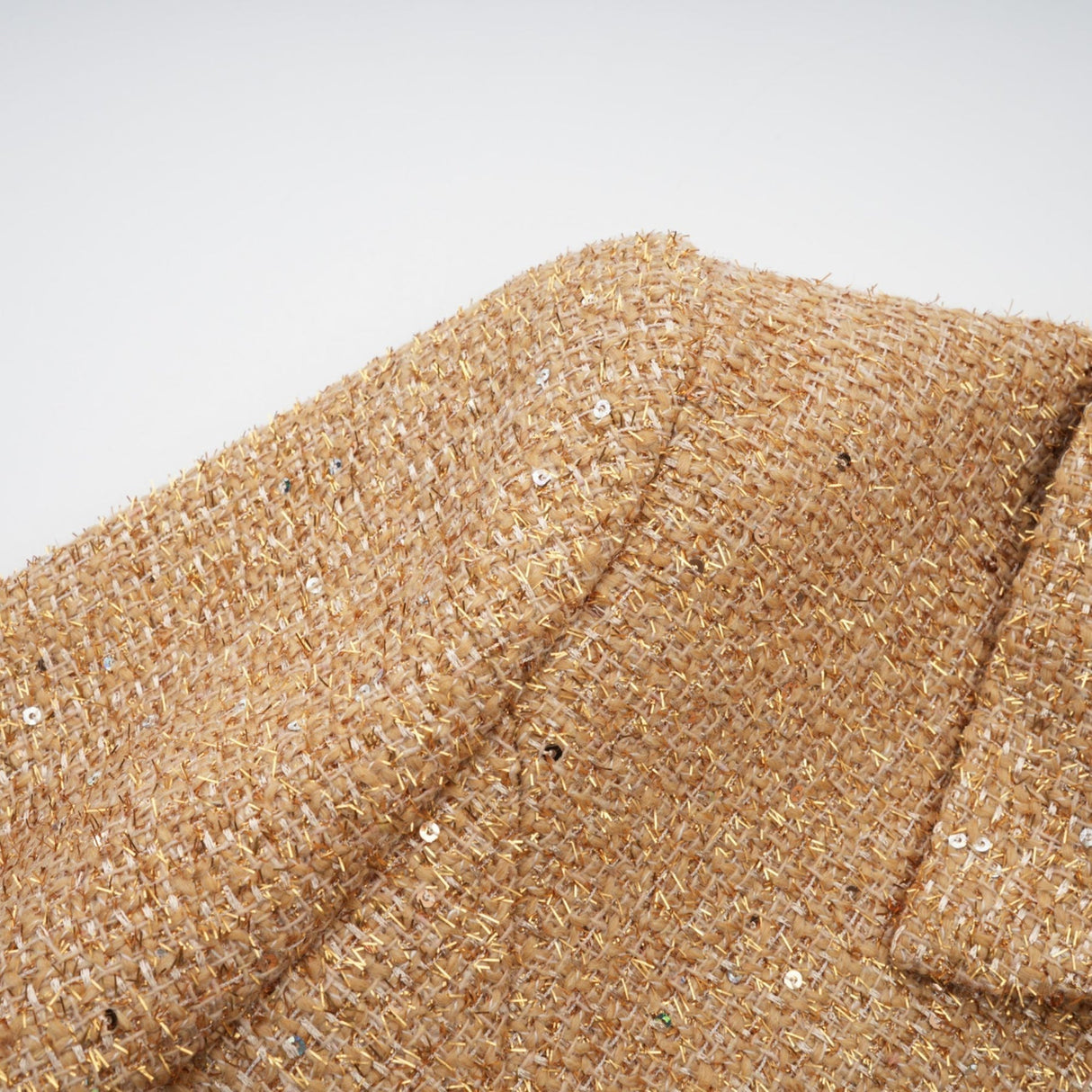 Franceschina Long Sleeve Mini Dress - Tweed - Classic Collar - Embossed Buttons - Front Pockets