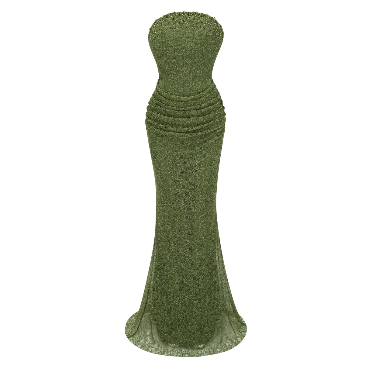 Franziska Green Embellished Corset Maxi Dress Without Gloves