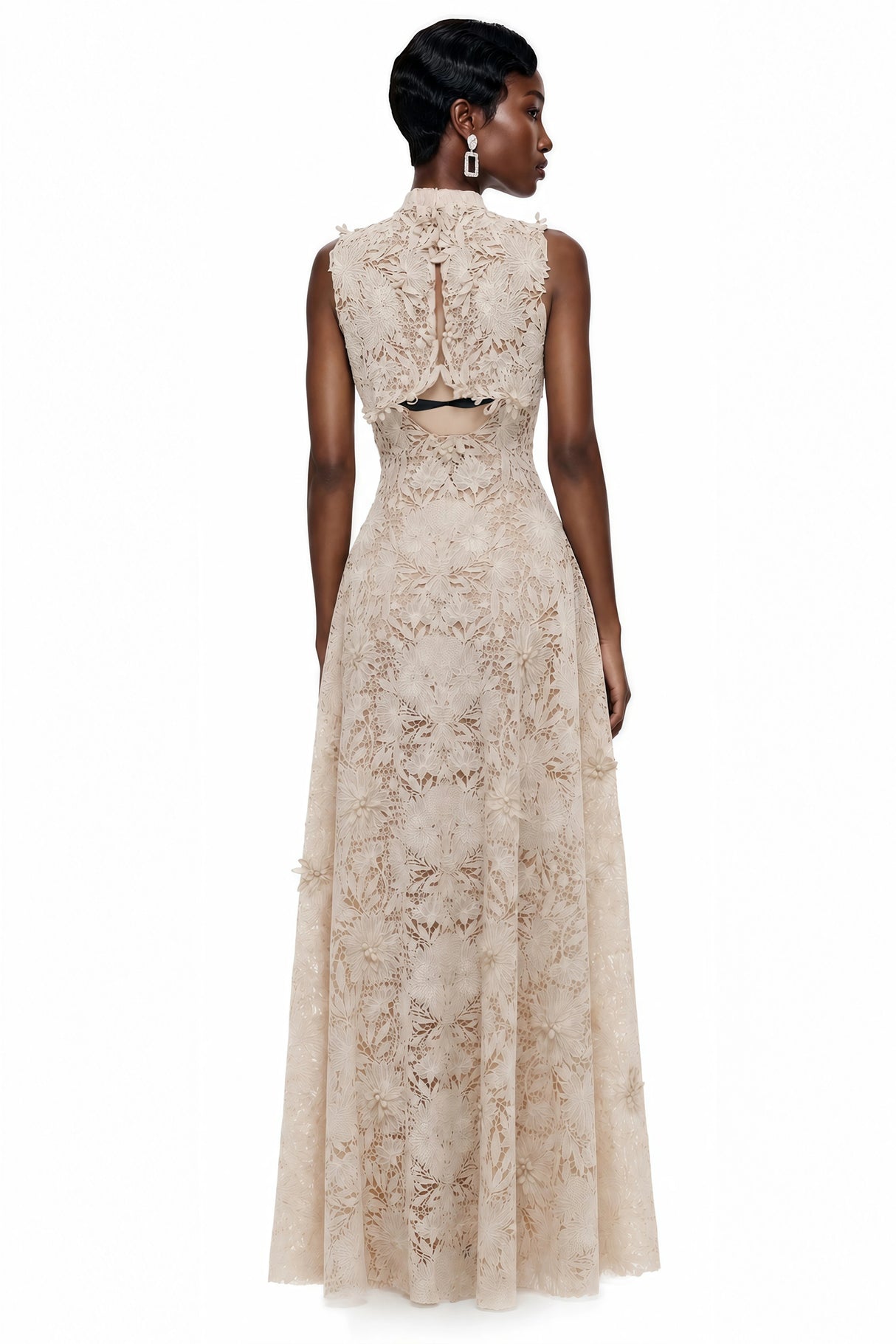 Franziska Neutrals Floral Embroidered Maxi Dress