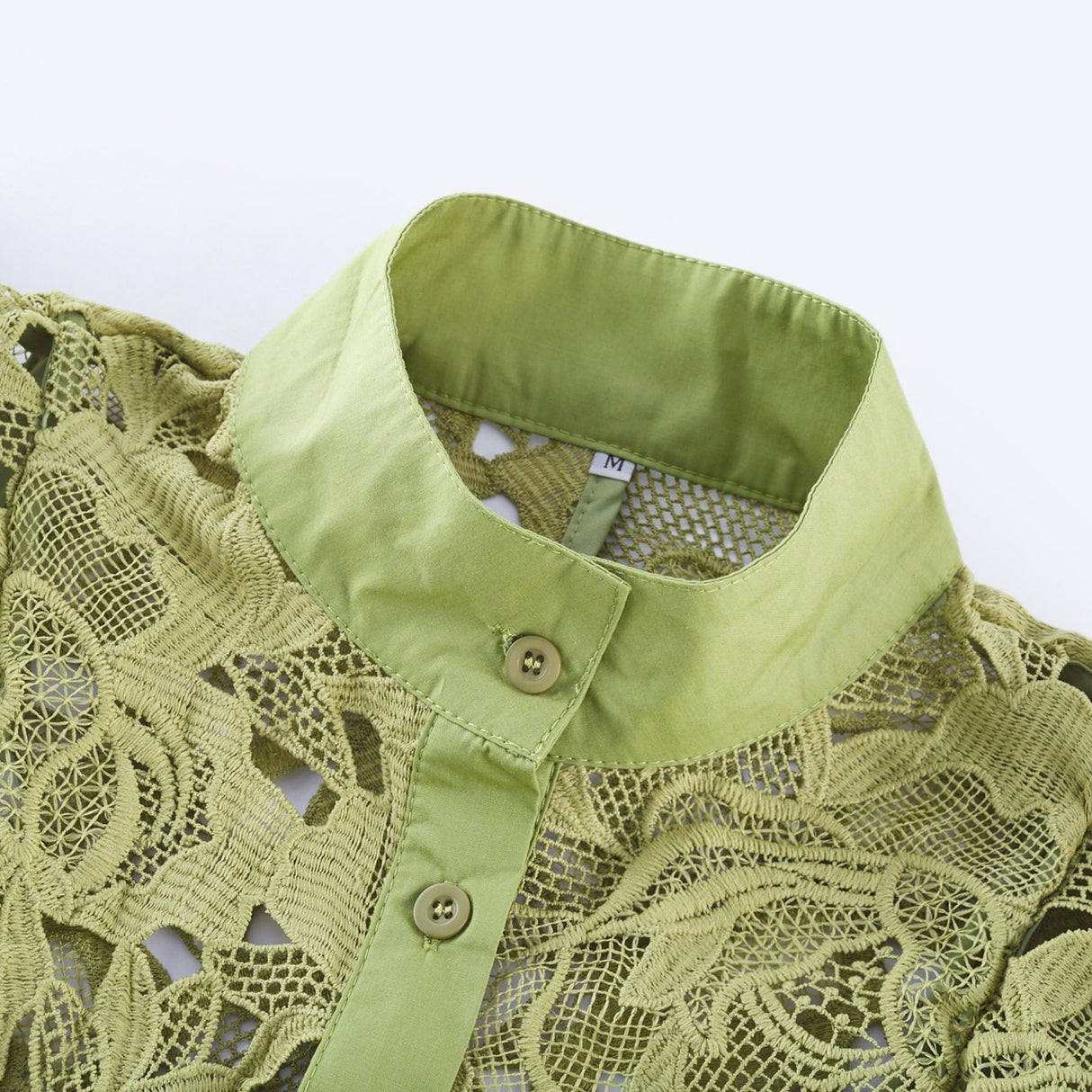 Gabriela Floral Midi Dress - Crew Neck - Long - Sleeved - Elegant Embroidery - Belted Waist