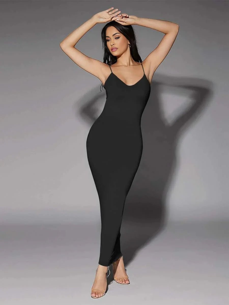 Gabriella Maxi Dress - High Stretch Fabric Elasticity - Slim Fit Type - Refined Style - Sleeve Length Sleeveless - Neckline Spaghetti Strap