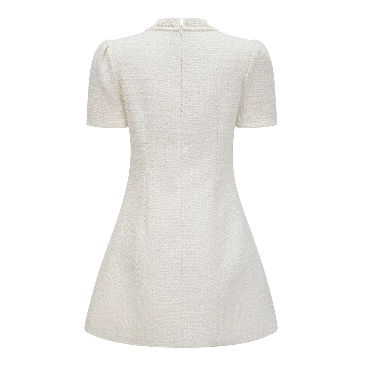 Gaëlle White Faux Pearl Tweed Mini Dress