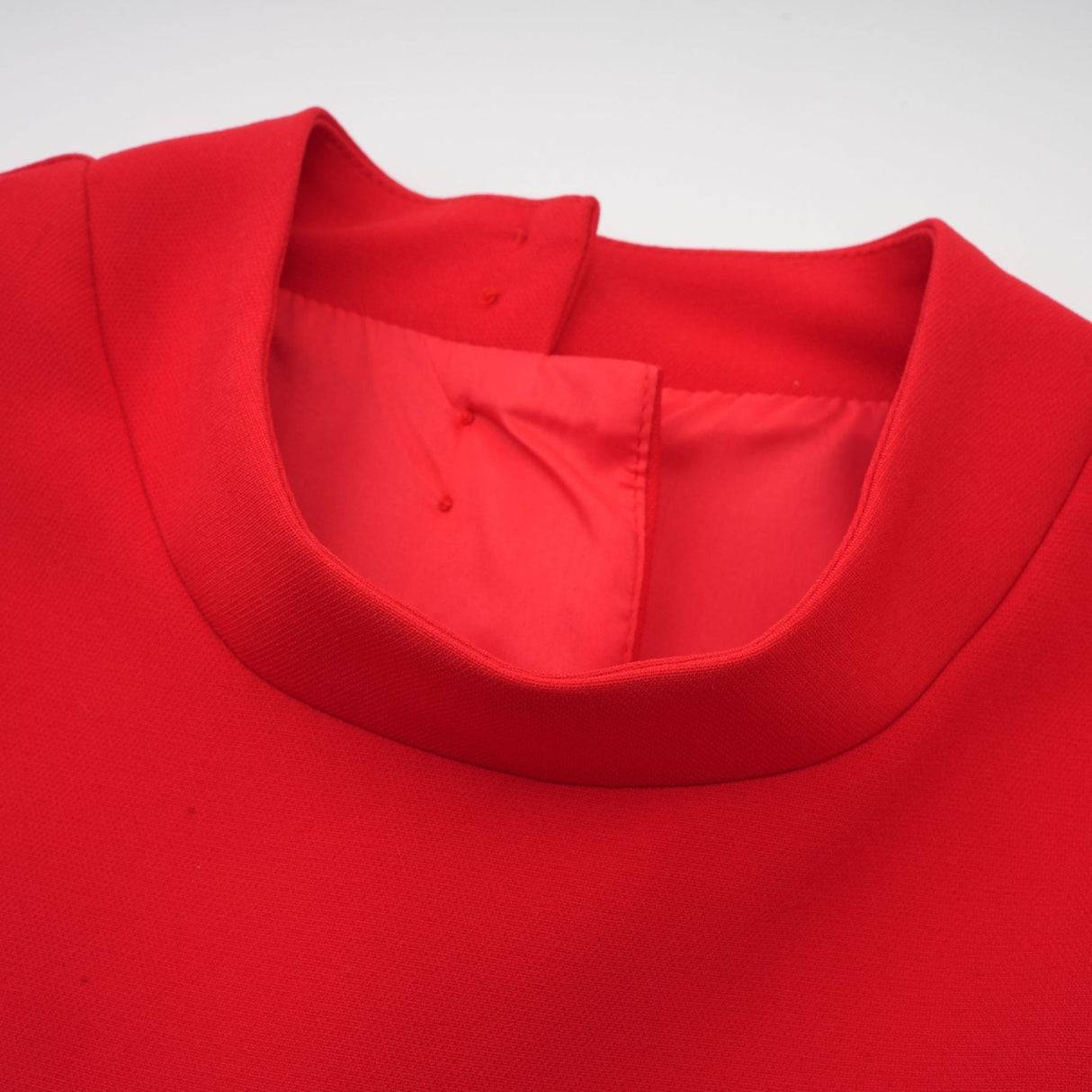 Gaia Mini Dress - Crew Neck - Short Petal Sleeves - Bow Detailing - Cut - Out Back