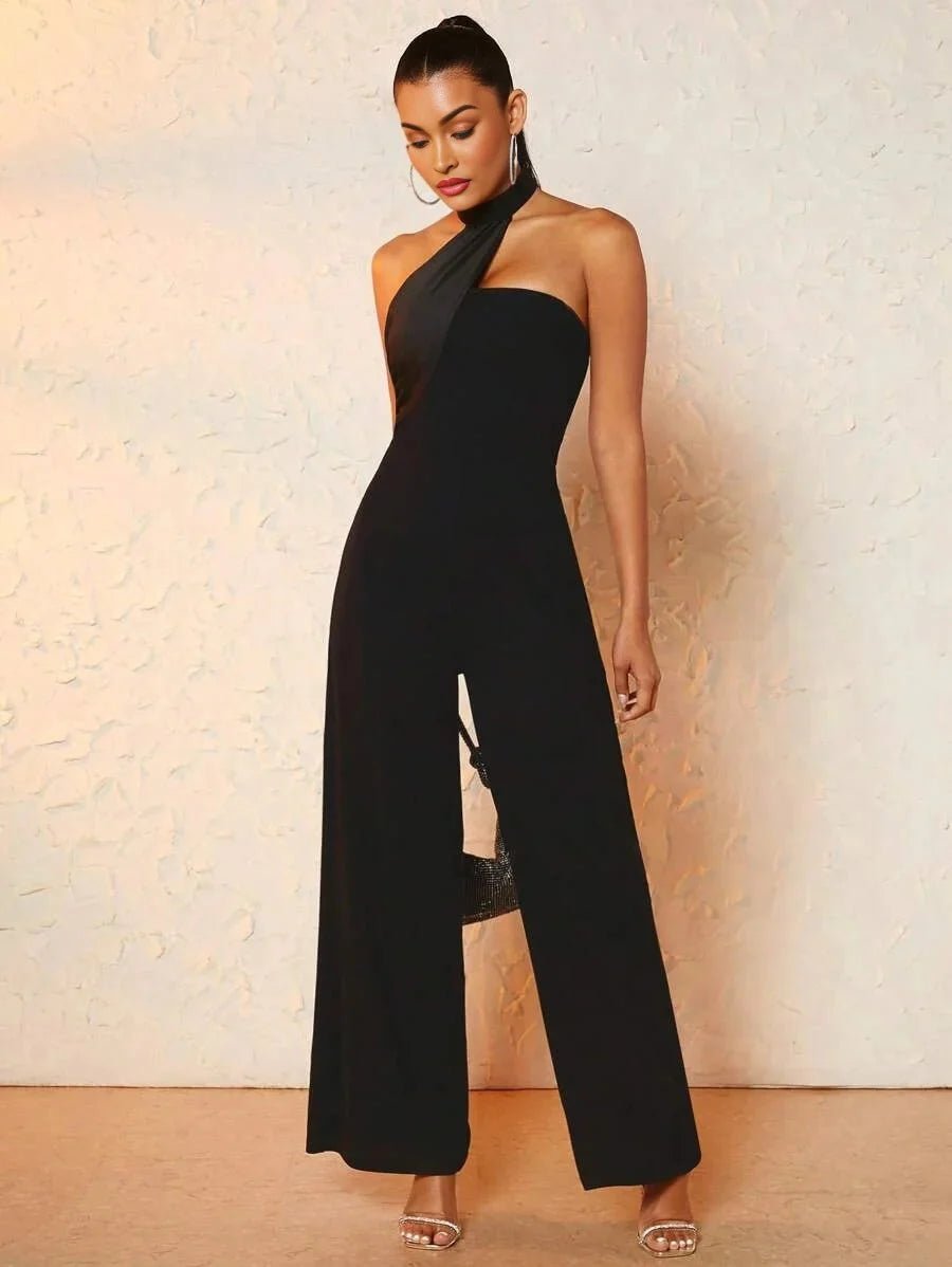 Gelsomina Jumpsuit - Regular Fit - Refined Style - Backless, Knot - Extra Long Length - High Waist - Medium Stretch Elasticity - Sleeveless