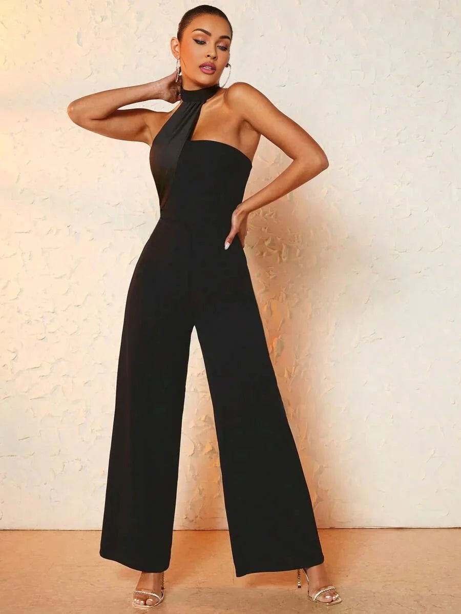 Gelsomina Jumpsuit - Regular Fit - Refined Style - Backless, Knot - Extra Long Length - High Waist - Medium Stretch Elasticity - Sleeveless