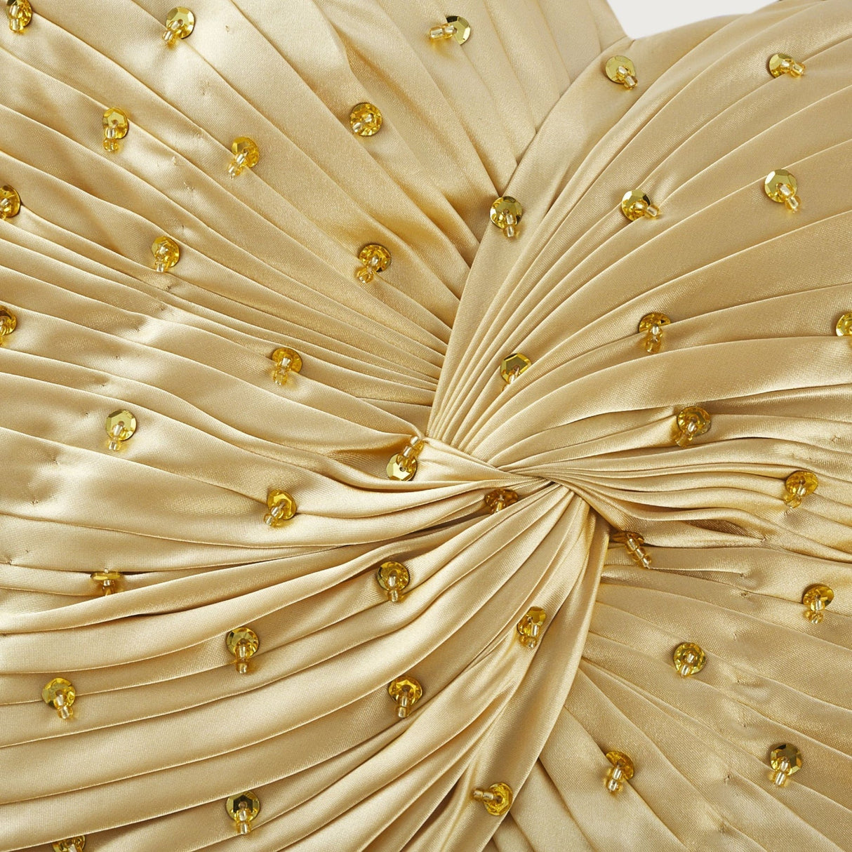 Gelsomina Maxi Dress - V Neck - Bustier Style - Sequin Embellished - Sleeveless - Pleated