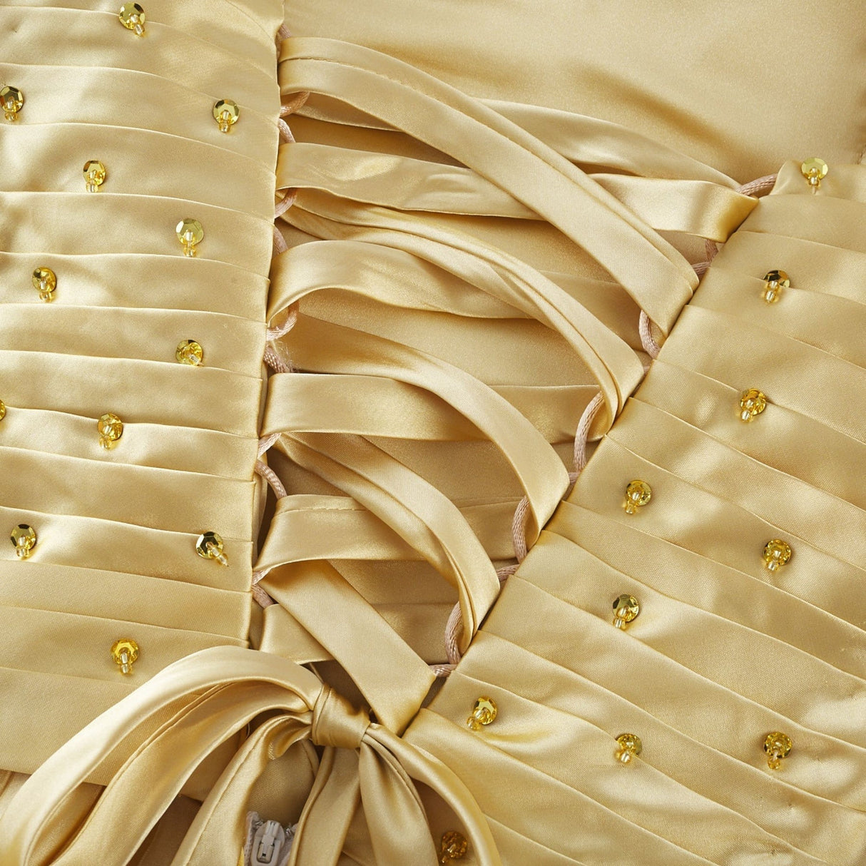 Gelsomina Maxi Dress - V Neck - Bustier Style - Sequin Embellished - Sleeveless - Pleated