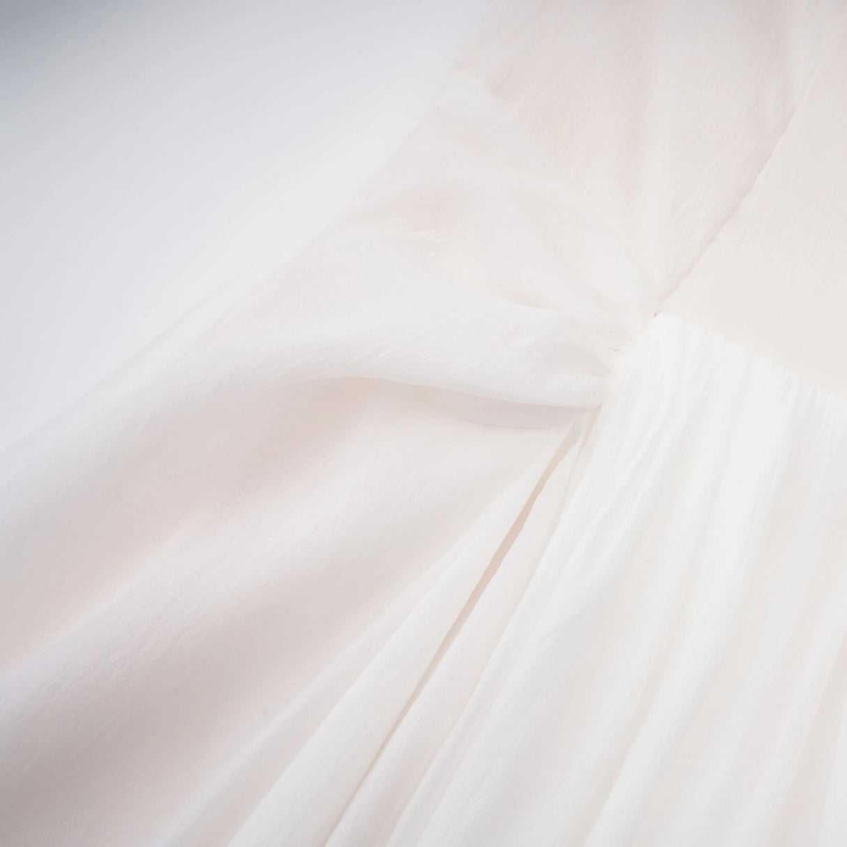Gelsomina White Gathered Crepe Midi Dress