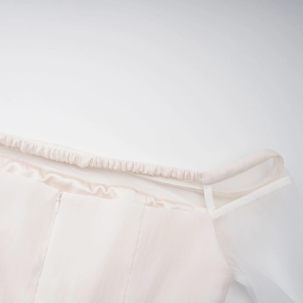 Gelsomina White Gathered Crepe Midi Dress