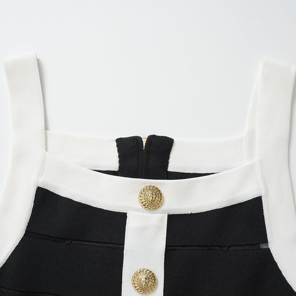 Gemma Dress - Fitted Bodycon Silhouette - Panel Detailing With Button Accents - Tailored Fit - Versatile Styling for Any Occasion