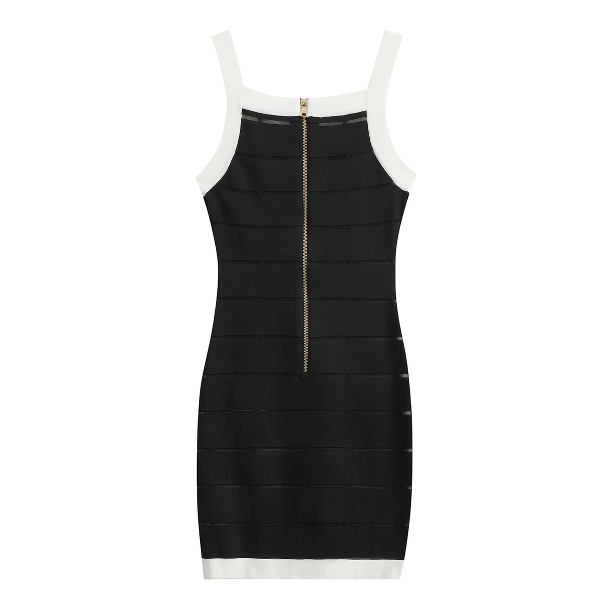 Gemma Dress - Fitted Bodycon Silhouette - Panel Detailing With Button Accents - Tailored Fit - Versatile Styling for Any Occasion