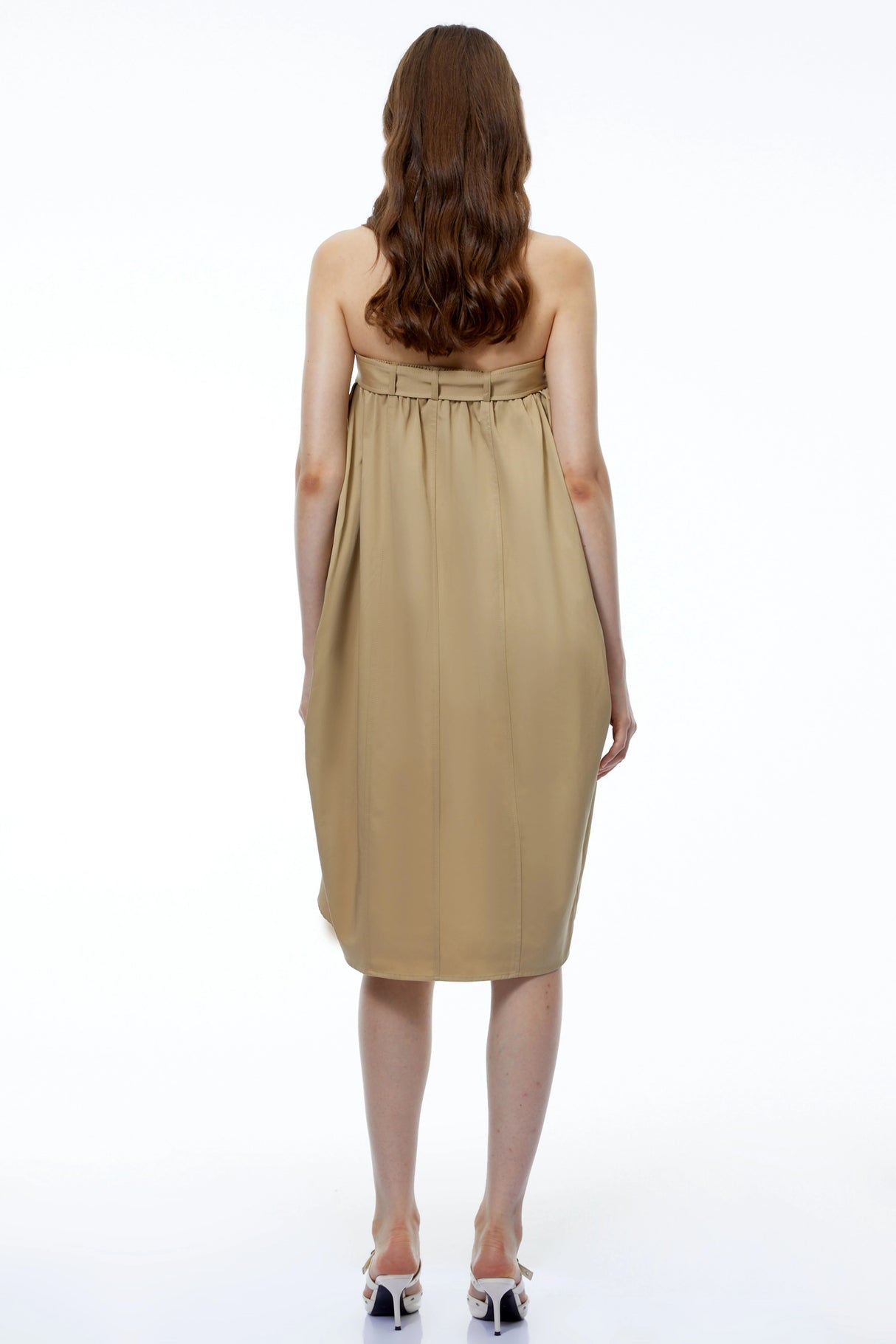 Genevieve Khaki Asymmetrical Convertible Mini Dress
