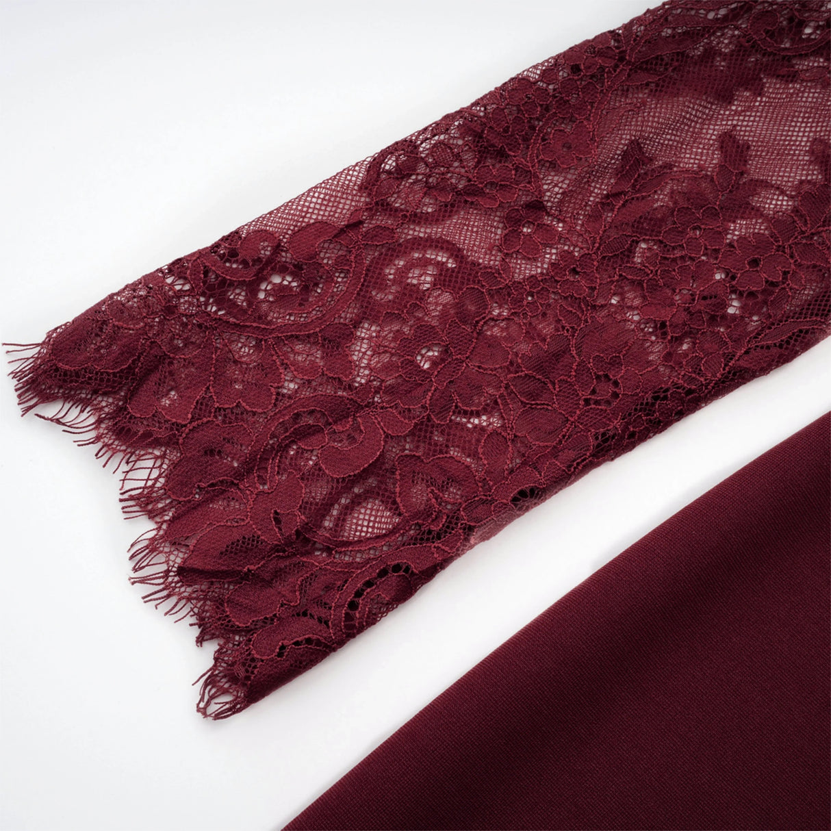 Georgiana Burgundy Lace Panel Flared Maxi Gown